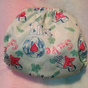 White Save Life on Earth OS Pocket Cloth Diaper by Mama Koala Cloth Diapers